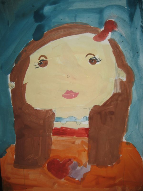 Art Studio PALETTE. Catherine Hatch Picture.  Tempera People Selfportrait 