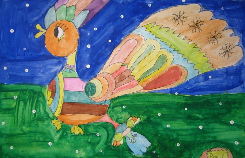 Art Studio PALETTE. Ryan Lin Picture.  Marker, Tempera Dec. Art Birds 