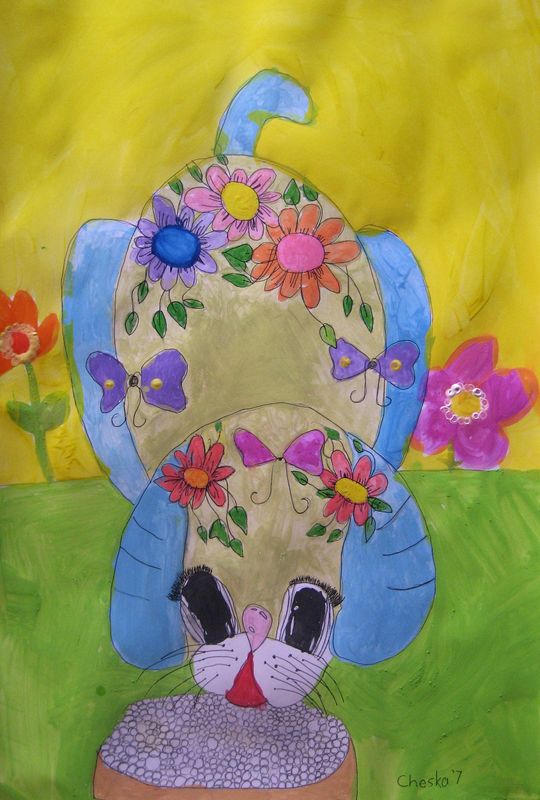 Art Studio PALETTE. Cheska O.Retita Picture.  Watercolour, Ink Dec. Art Cats 