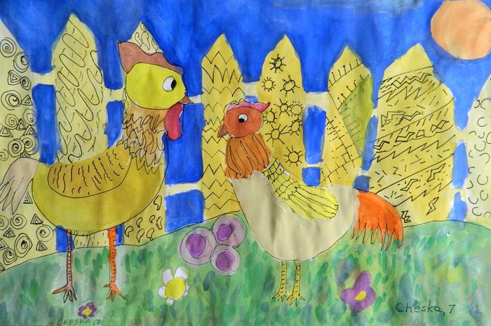 Art Studio PALETTE. Cheska O.Retita Picture.  Watercolour, Ink Animals Birds 