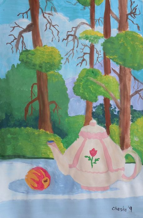 Art Studio PALETTE. Cheska O.Retita Picture.  Tempera Still Life Still Life 