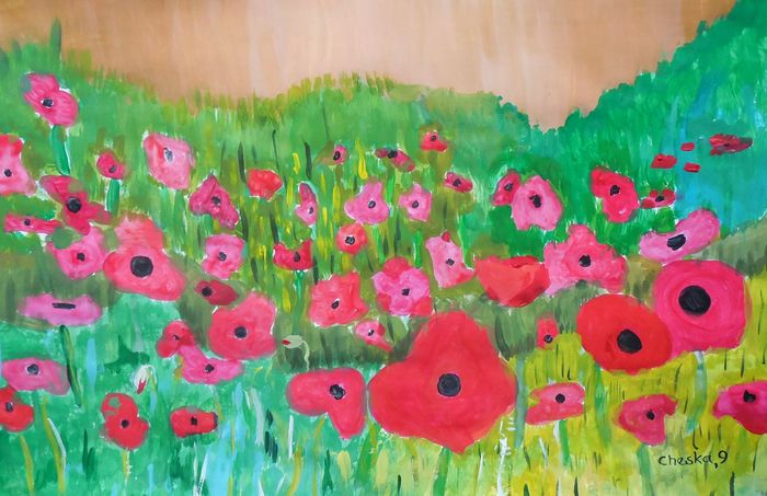 Art Studio PALETTE. Cheska O.Retita Picture.  Tempera Landscape Nature 