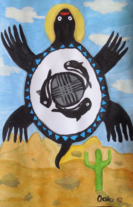 Art Studio PALETTE. Cheska O.Retita Picture.  Tempera Inspired by Indian Art 