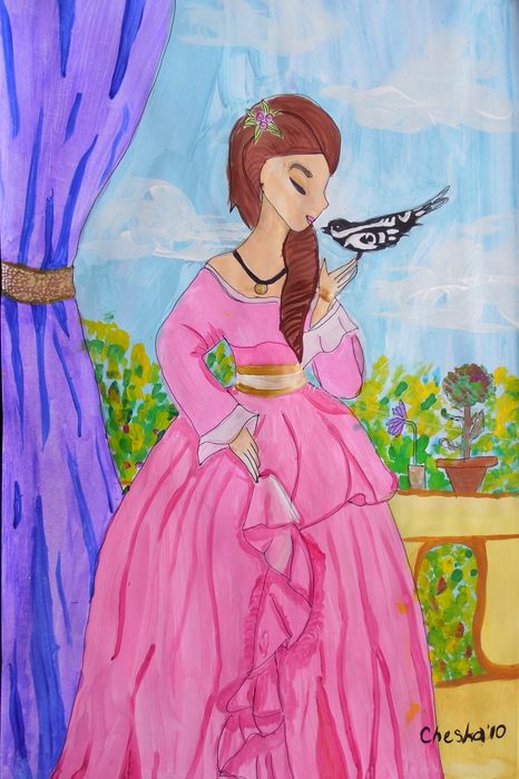 Art Studio PALETTE. Cheska O.Retita Picture.  Tempera Inspired by Indian Art 