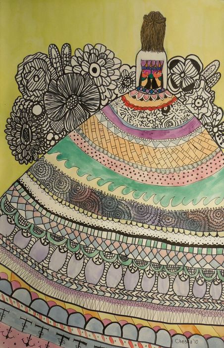 Art Studio PALETTE. Cheska O.Retita Picture.  Watercolour, Ink Fantasy Zentangle 