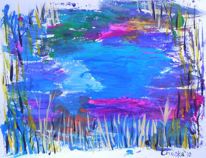 Art Studio PALETTE. Cheska O.Retita Picture.  Tempera Landscape Nature 