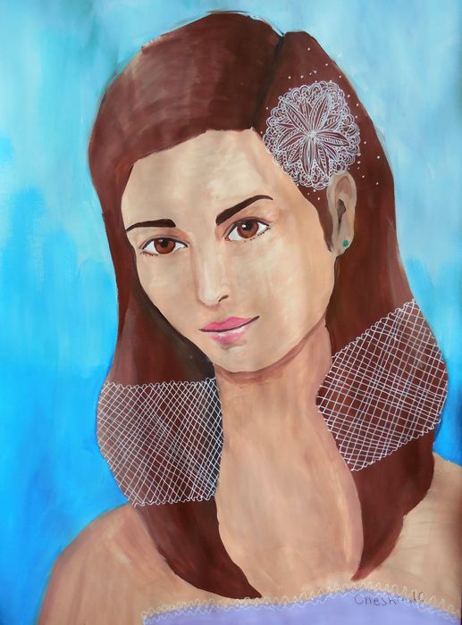 Art Studio PALETTE. Cheska O.Retita Picture.  Tempera People Portrait 
