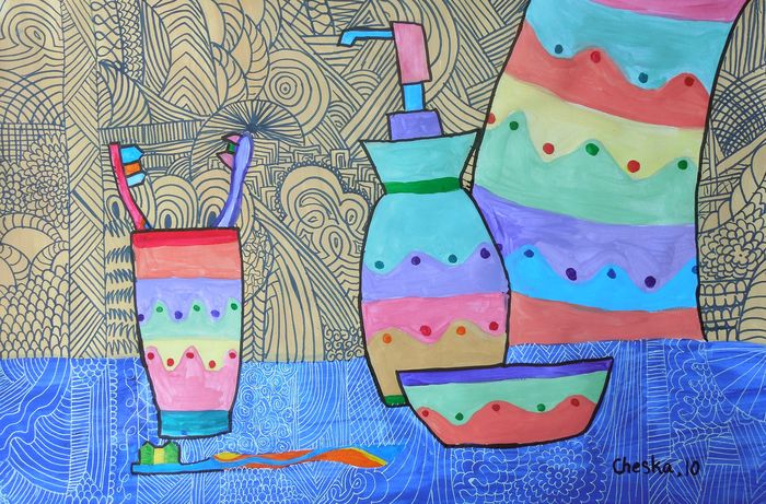 Art Studio PALETTE. Cheska O.Retita Picture.  Marker, Tempera Still Life Still Life 