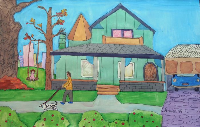 Art Studio PALETTE. Cheska O.Retita Picture.   Landscape Houses Cheska's House