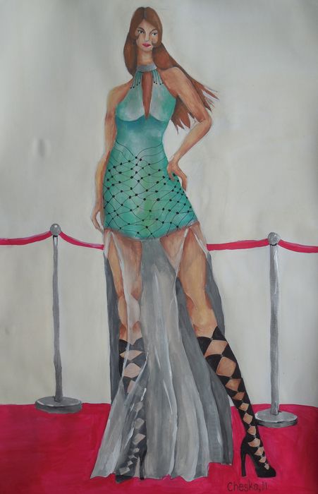 Art Studio PALETTE. Cheska O.Retita Picture.  Tempera Design Clothes 