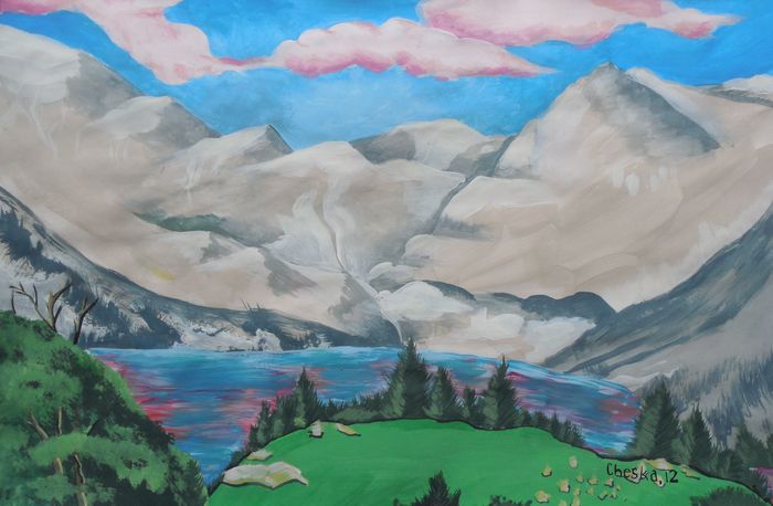 Art Studio PALETTE. Cheska O.Retita Picture.  Tempera Landscape Nature 