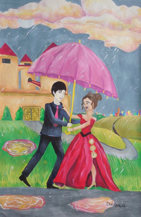 Art Studio PALETTE. Cheska O.Retita Picture.  Tempera People People 