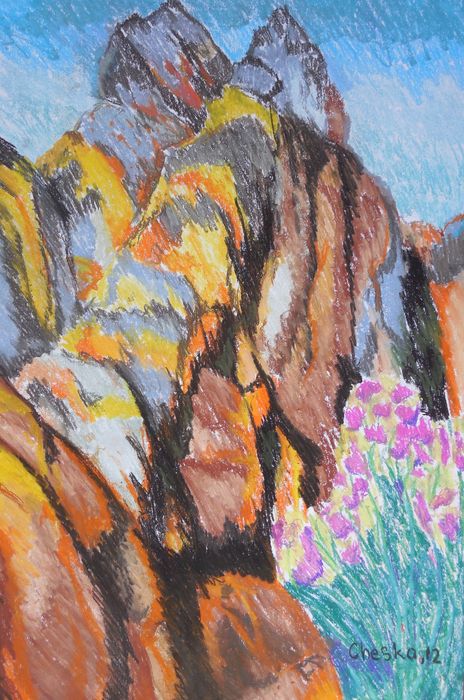Art Studio PALETTE. Cheska O.Retita Picture.  Pastel Landscape Nature 