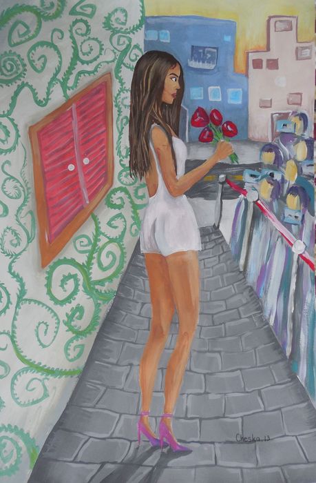 Art Studio PALETTE. Cheska O.Retita Picture.  Tempera People People 