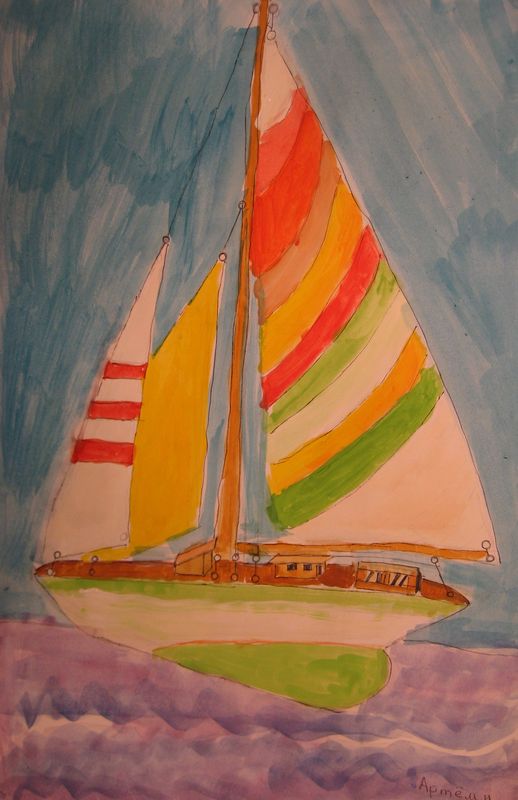 Art Studio PALETTE. Artem Miasnykov Picture.   Landscape Ships 