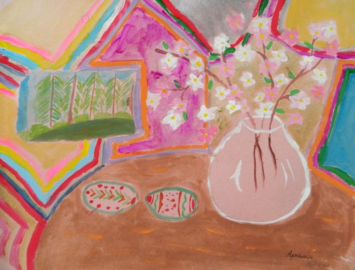 Art Studio PALETTE. Artem Miasnykov Picture.  Tempera Holidays Easter 