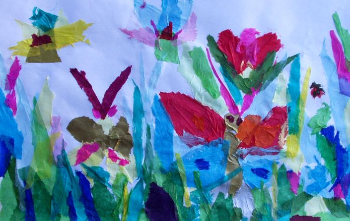 Art Studio PALETTE. Sara Milosovic Picture.  Applique Animals Butterfly 