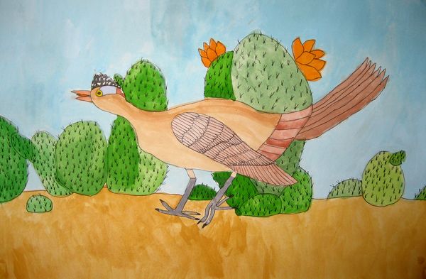 Art Studio PALETTE. Sara Milosovic Picture.  Watercolour, Ink Animals Birds 