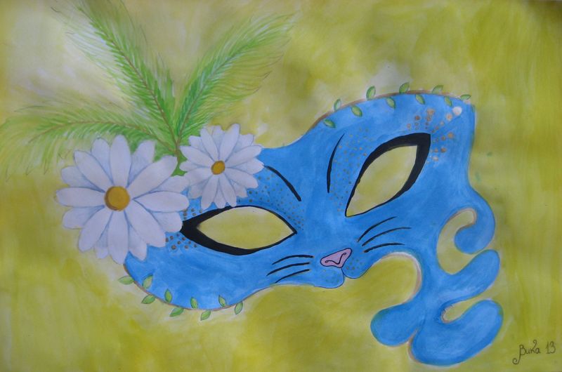 Art Studio PALETTE. Vika Maslova Picture.  Tempera Fantasy Mask 