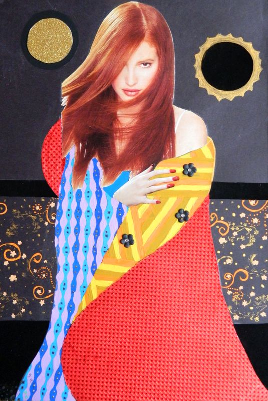 Art Studio PALETTE. Vika Maslova Picture.  Mixed Media Inspired by Klimt 