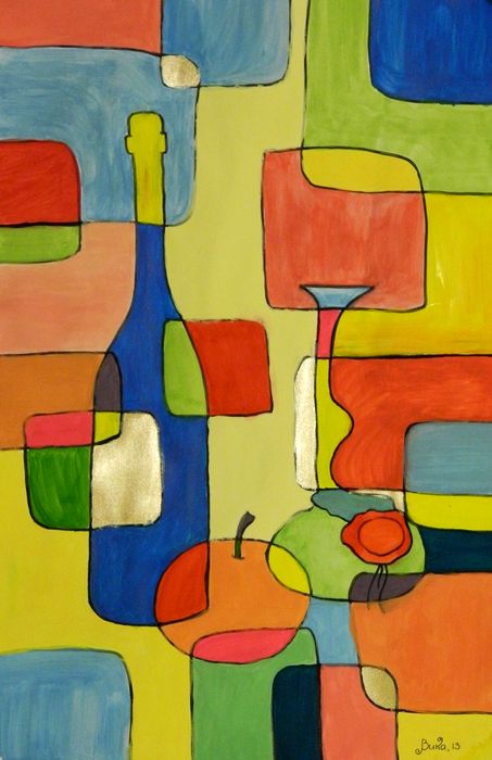 Art Studio PALETTE. Vika Maslova Picture.  Marker, Tempera Still Life Still Life 