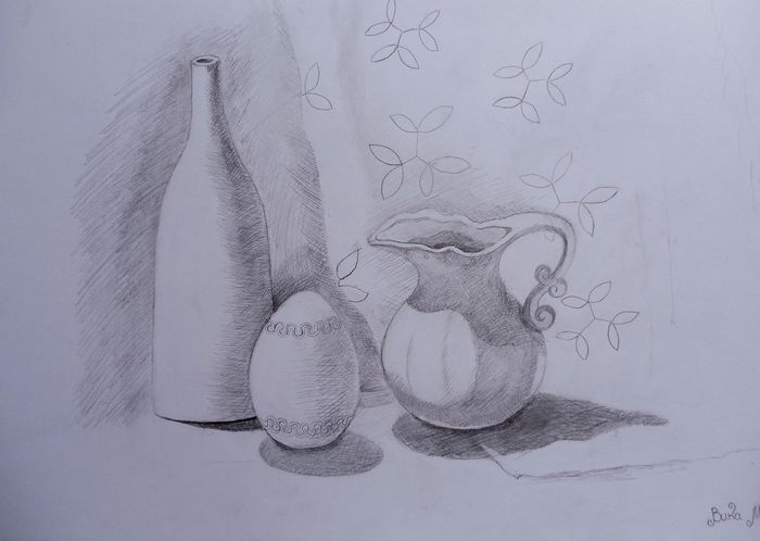 Art Studio PALETTE. Vika Maslova Picture.  Pencil Still Life Still Life 