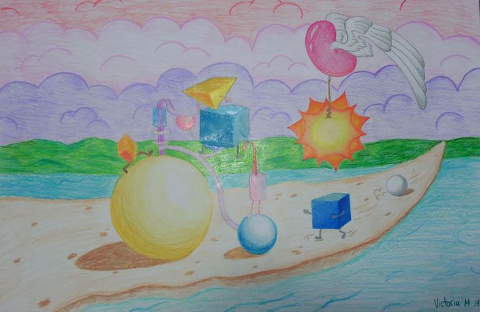 Art Studio PALETTE. Vika Maslova Picture.  Pencil Fantasy Abstract 