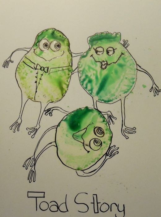 Art Studio PALETTE. Vika Maslova Picture.  Wax Fantasy Abstract Toad Story