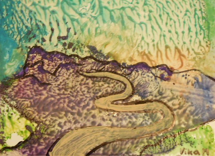 Art Studio PALETTE. Vika Maslova Picture.  Wax Fantasy Abstract 