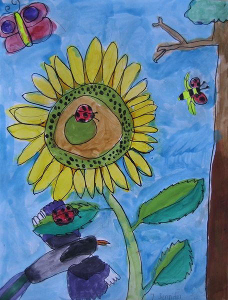 Art Studio PALETTE. Jennifer Tkach Picture.  Marker, Tempera Plants Flowers 