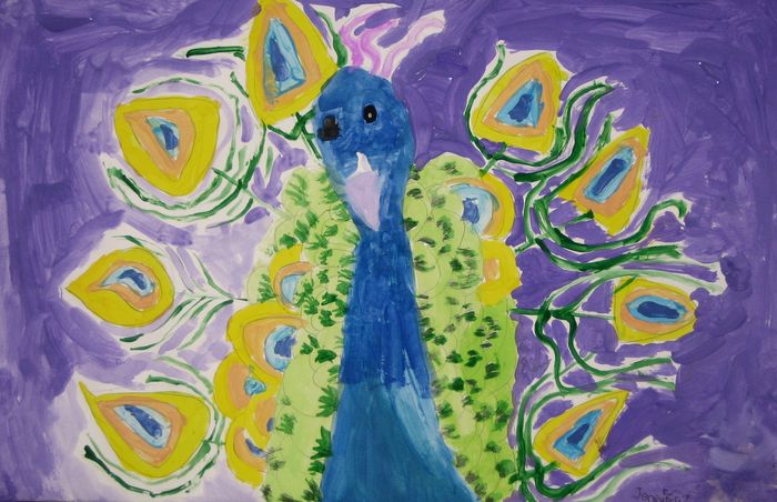 Art Studio PALETTE. Jennifer Tkach Picture.  Tempera Animals Birds 