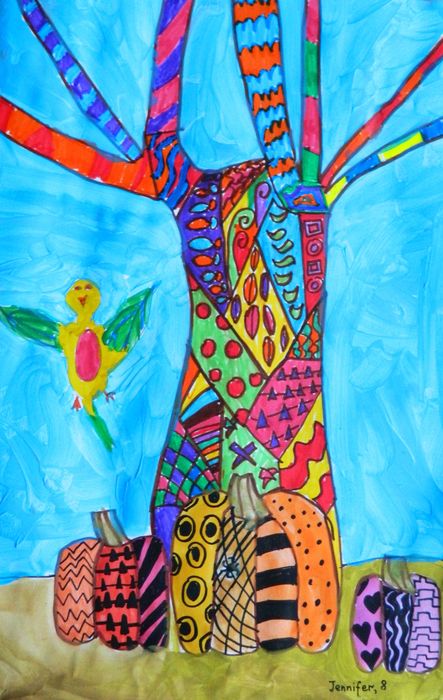 Art Studio PALETTE. Jennifer Tkach Picture.   Fantasy Trees 