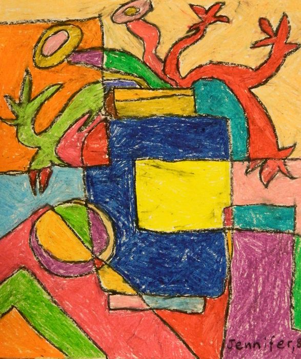 Art Studio PALETTE. Jennifer Tkach Picture.  Oil Pastel Still Life Still Life 