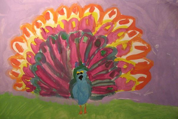 Art Studio PALETTE. Viktoria Silina Picture.  Tempera Animals Birds 