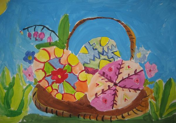 Art Studio PALETTE. Viktoria Silina Picture.  Tempera Holidays Easter 
