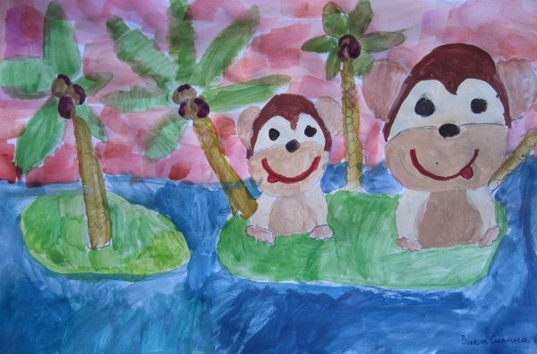 Art Studio PALETTE. Viktoria Silina Picture.  Tempera Fantasy Fairy Tail 