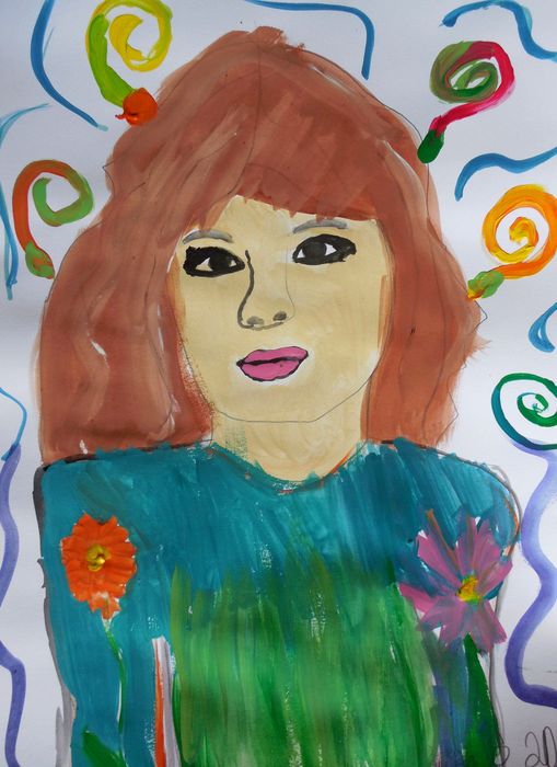Art Studio PALETTE. Viktoria Silina Picture.  Tempera People Portrait 