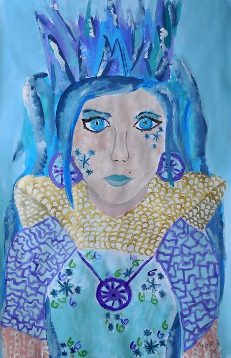 Art Studio PALETTE. Viktoria Silina Picture.  Tempera Fantasy Snowqueen 