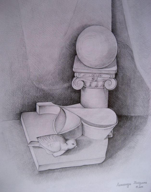 Art Studio PALETTE. Aleksandra Nikulina Picture.  Pencil Still Life Still Life 