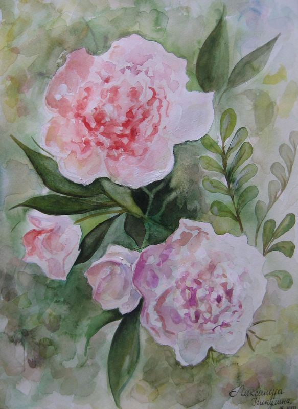 Art Studio PALETTE. Aleksandra Nikulina Picture.   Plants Flowers 