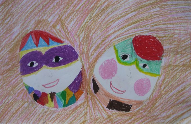 Art Studio PALETTE. Liza Silanteva Picture.  Oil Pastel Holidays Easter 