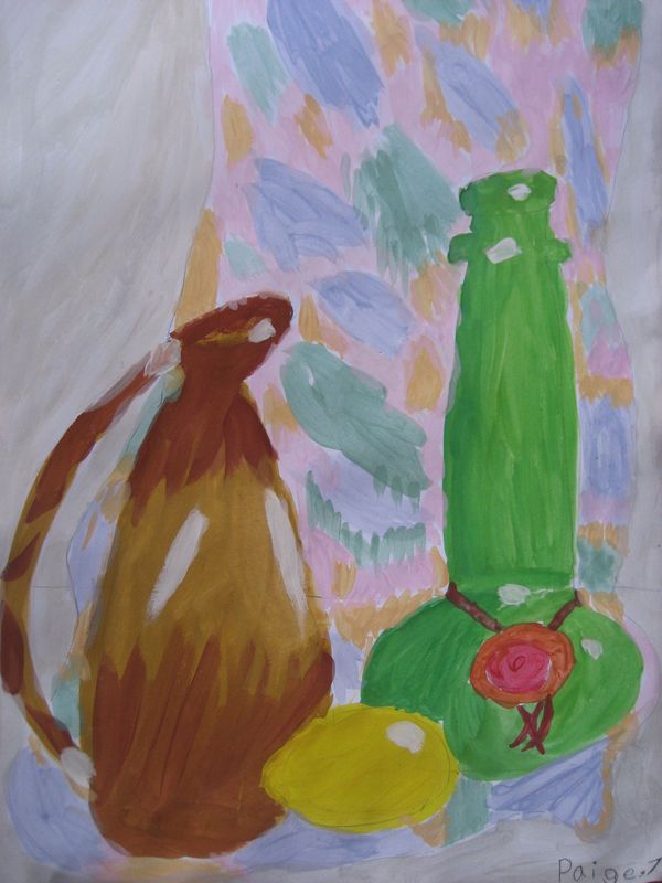 Art Studio PALETTE. Paige Brandly Picture.  Tempera Still Life Still Life 