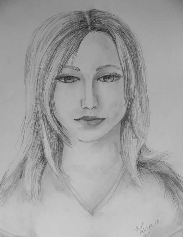 Art Studio PALETTE. Taisiya Rybakova Picture.  Pencil People Selfportrait 