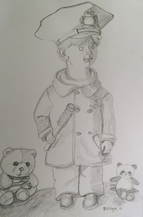 Art Studio PALETTE. Taisiya Rybakova Picture.  Pencil People Plaster Cast 