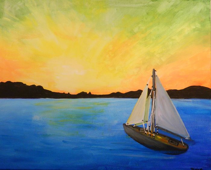 Art Studio PALETTE. Taisiya Rybakova Picture. Canvas Acrylic Landscape Seascape 