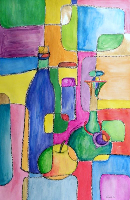 Art Studio PALETTE. Taisiya Rybakova Picture.   Still Life Bottles 