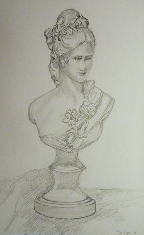 Art Studio PALETTE. Taisiya Rybakova Picture.  Pencil People Plaster Cast 