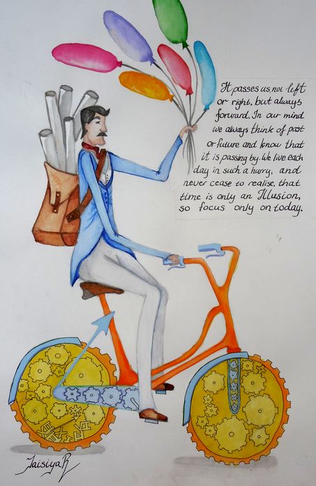 Art Studio PALETTE. Taisiya Rybakova Picture.   Design Bicycle 