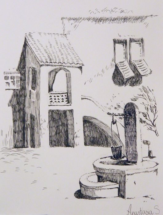 Art Studio PALETTE. Anastasiia Sergeyenko Picture.  Ink   