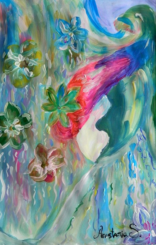 Art Studio PALETTE. Anastasiia Sergeyenko Picture.  Tempera Fantasy Abstract 